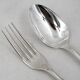 Christofle Marly, 12 dessert cutlery sets, 24 pieces silver-plated metal, 17 cm
