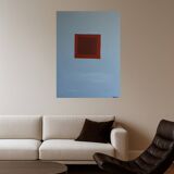 Minimalist canvas painting "Silent blue" 73x54cm