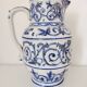 Blue and white pitcher