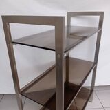 Metal and smoked glass shelf