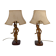 Pair of Sculptural Lamps in Gilt Bronze, Thai Dancers, 20th Century