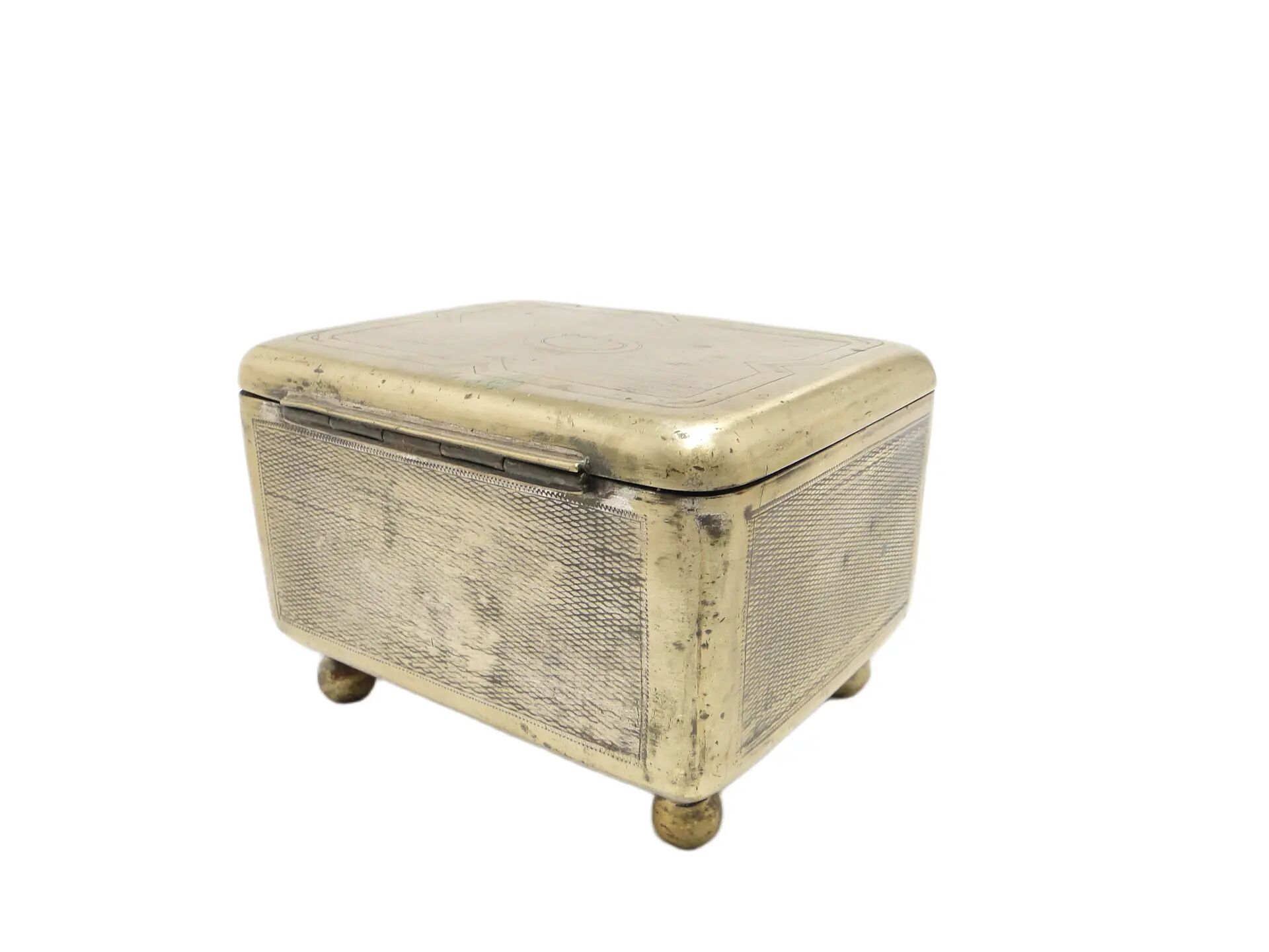 Sugar bowl, neoclassicism, silver-plated brass, Fraget, Poland, 19th century