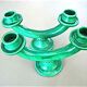 Pair of vintage green ceramic candlesticks
