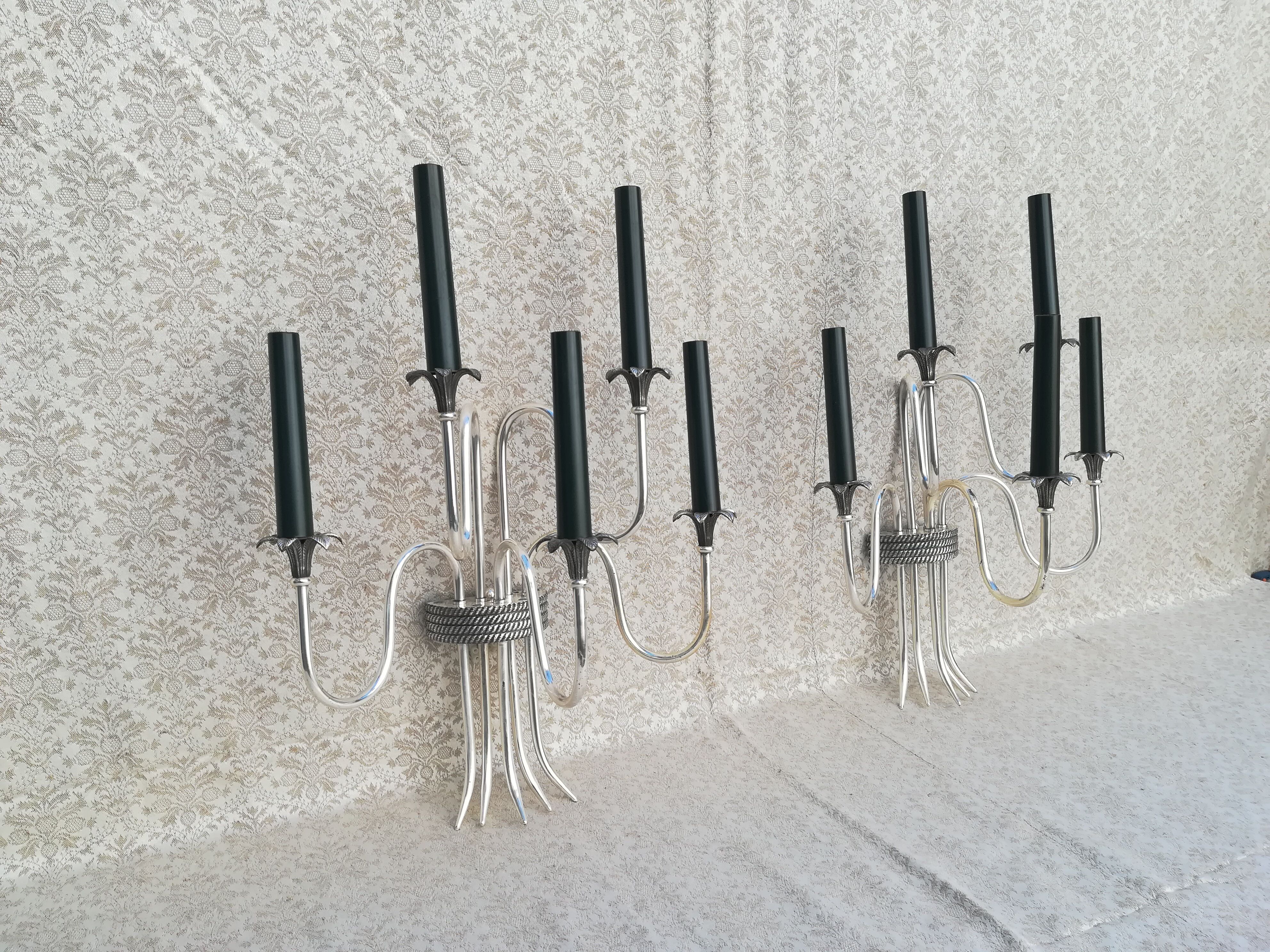 Silver bronze wall lights