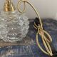 Set of two vintage portable lamps in chiseled glass