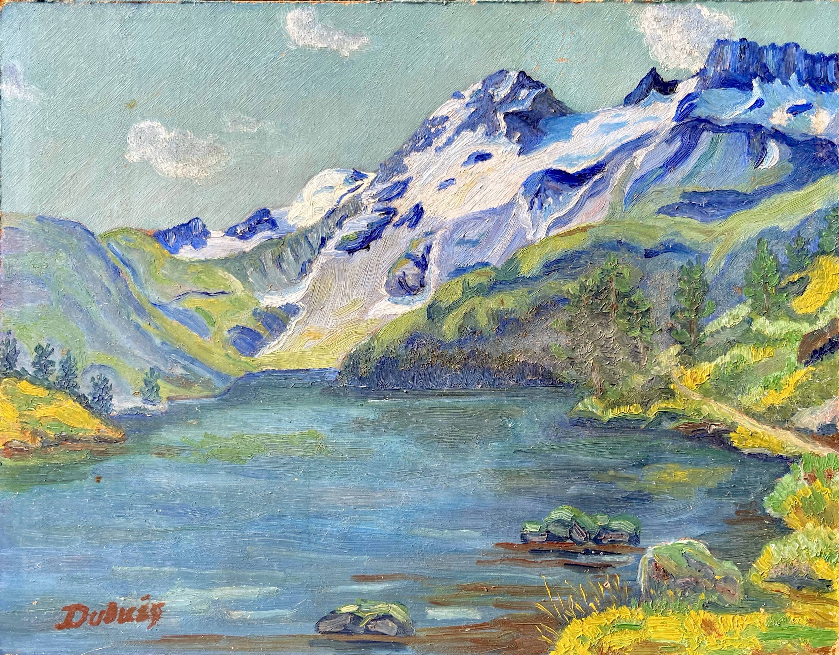 Mountain landscape, 20th century, signed, oil on wood, 23x18cm, without frame