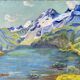 Mountain landscape, 20th century, signed, oil on wood, 23x18cm, without frame