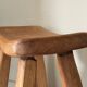 Vintage solid elm stool from the 70s