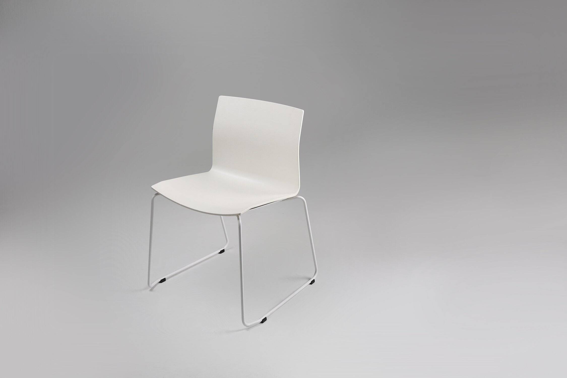 Mid-Century White Chair with Metal Frame and Plastic Seat, Belgium