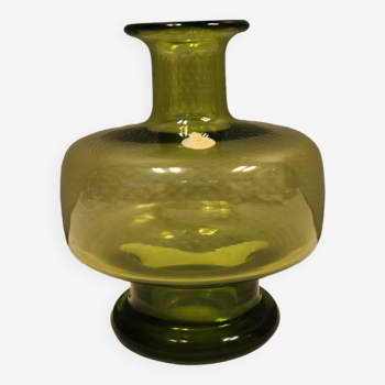 May green glass vase designed by Per Lütken for Holmegaard glassworks Denmark in 1955.