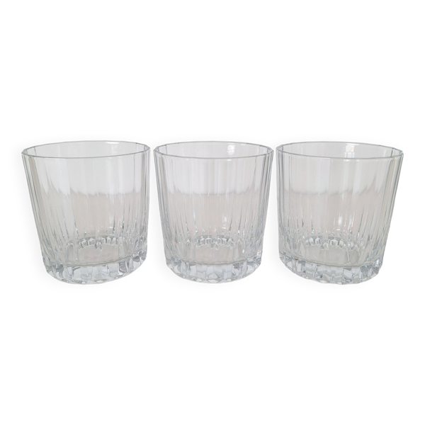 Verres à eau ou à whisky en verre ciselé