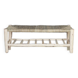 Wooden and rope bench