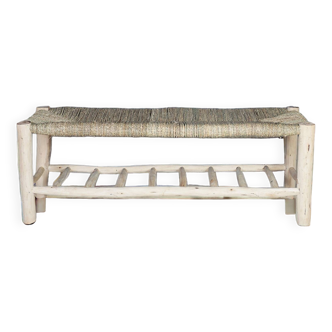 Wooden and rope bench
