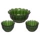 Ensemble de Trois Bols en Cristal Vert Milieu du Siècle, Italie, Années 1970