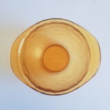 Amber eared bowl frosted old vintage lever