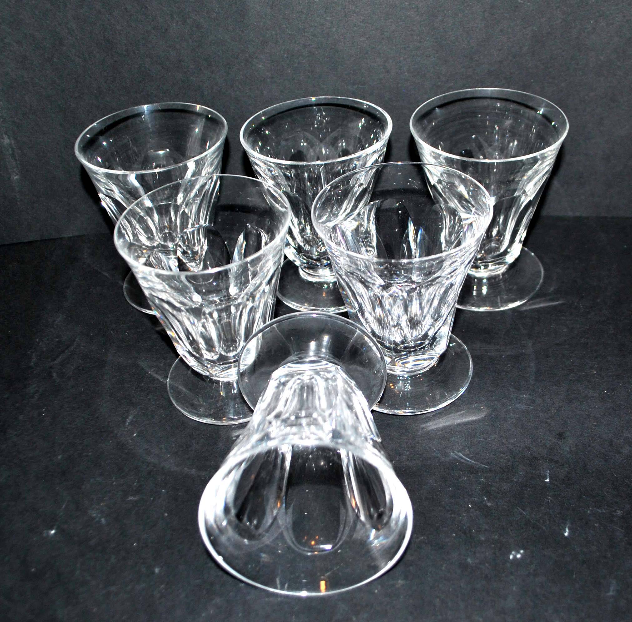 Set of 6 Saint-Louis flat-ribbed cut crystal goblet wine glasses? close Talleyrand 8.5cm