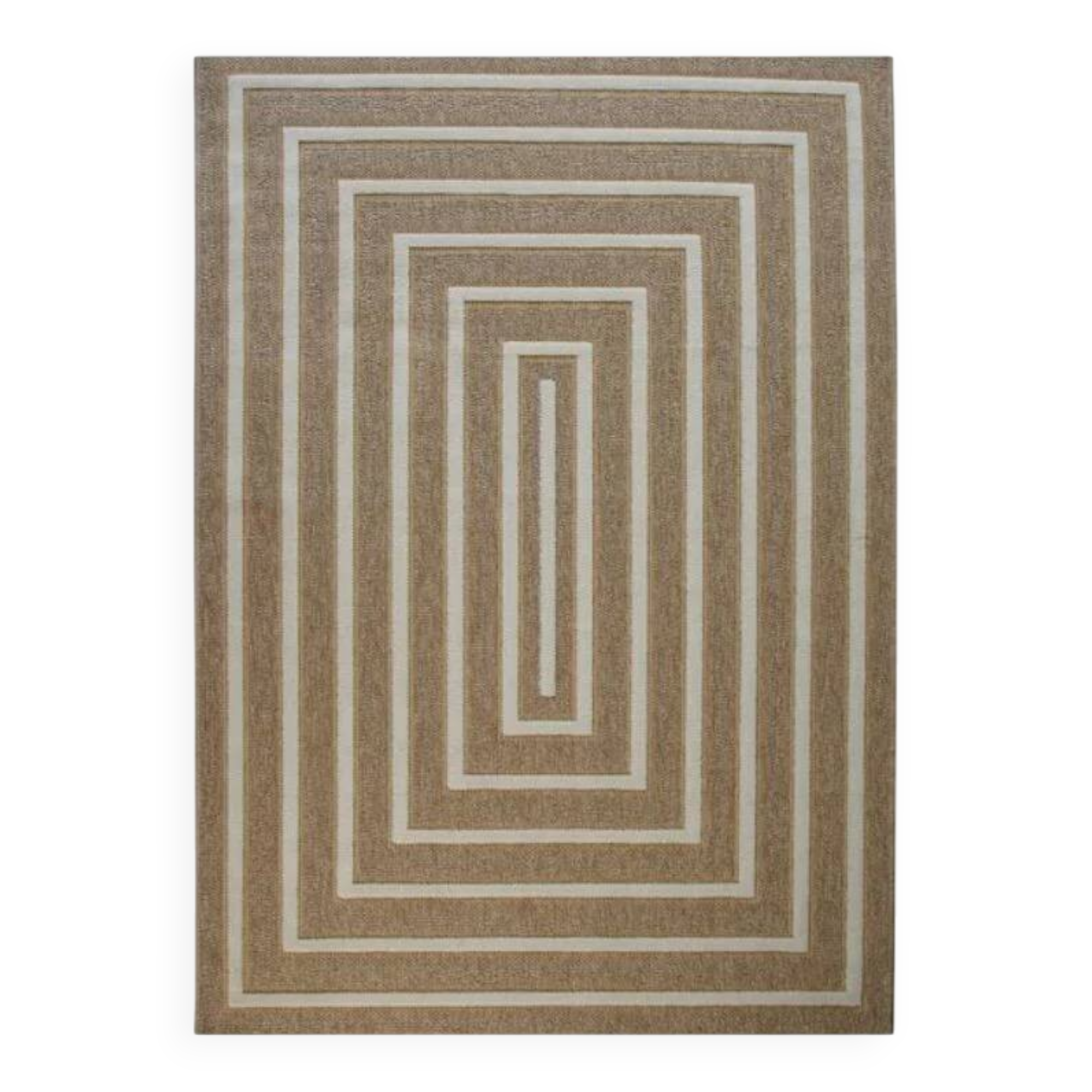 Geometric patterned jute rug 190x290 cm