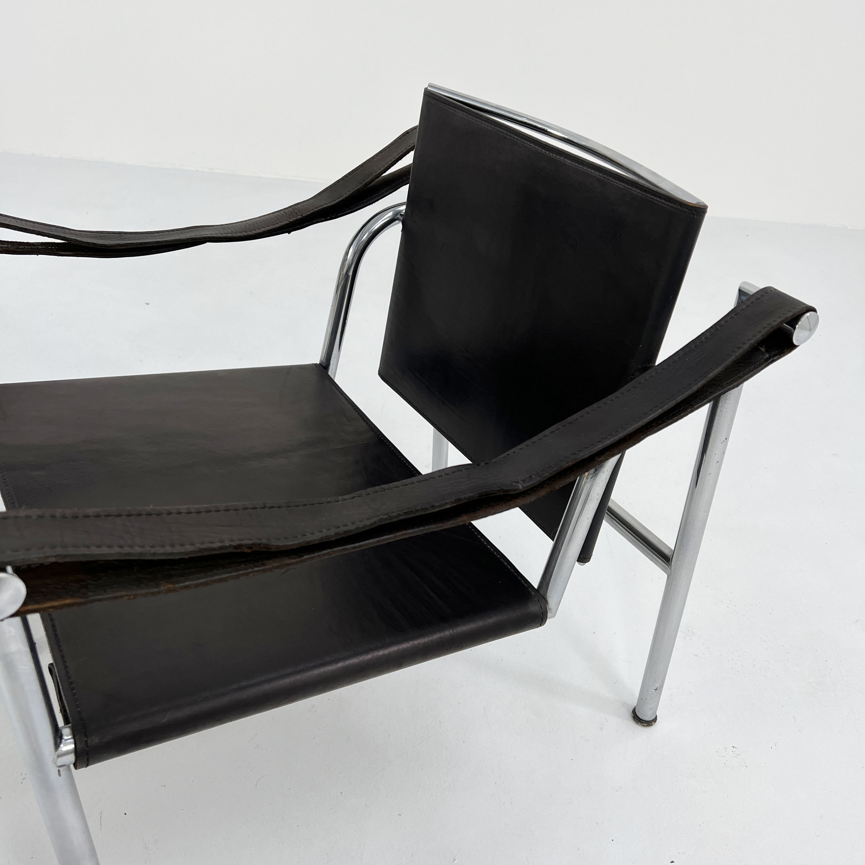 Black LC1 armchair by Le Corbusier for Cassina, 1970