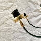 Vintage chandelier in black metal and brass - 6 branches