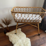 Berceau rotin vintage