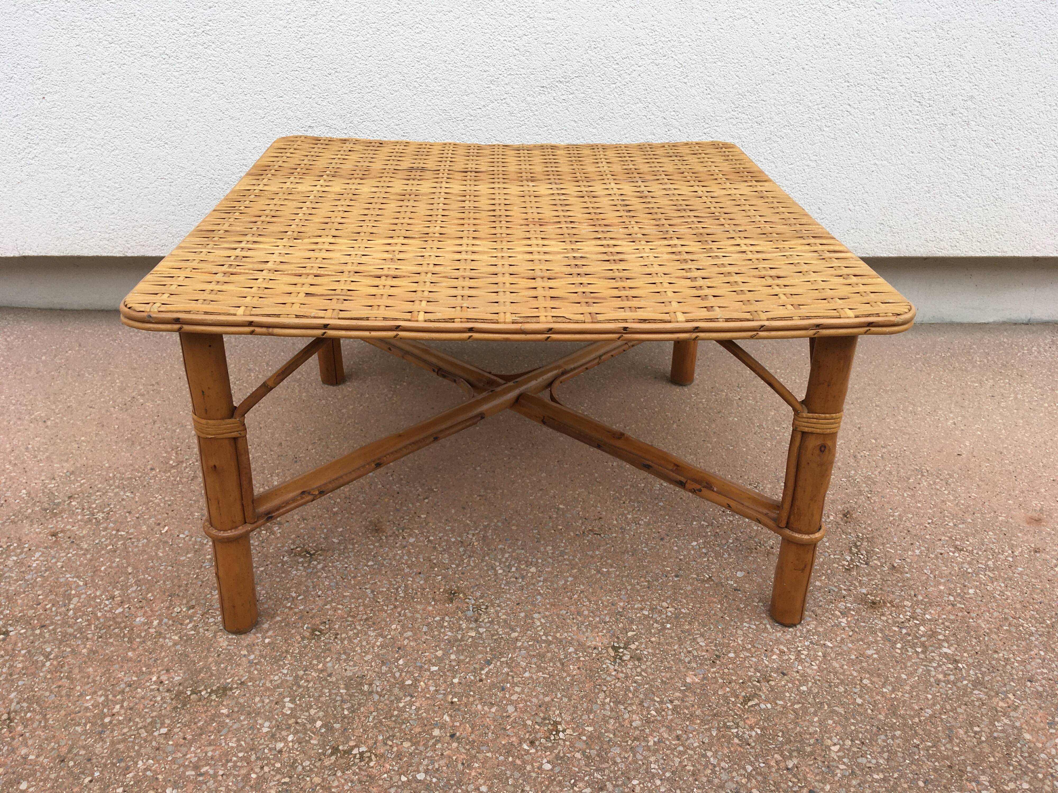 Rattan coffee table by Habitat, 1980s