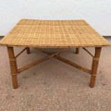 Table basse en rotin par Habitat, années 1980