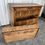 Commode style Louis Philippe en ronce de noyer,  fin XIXème
