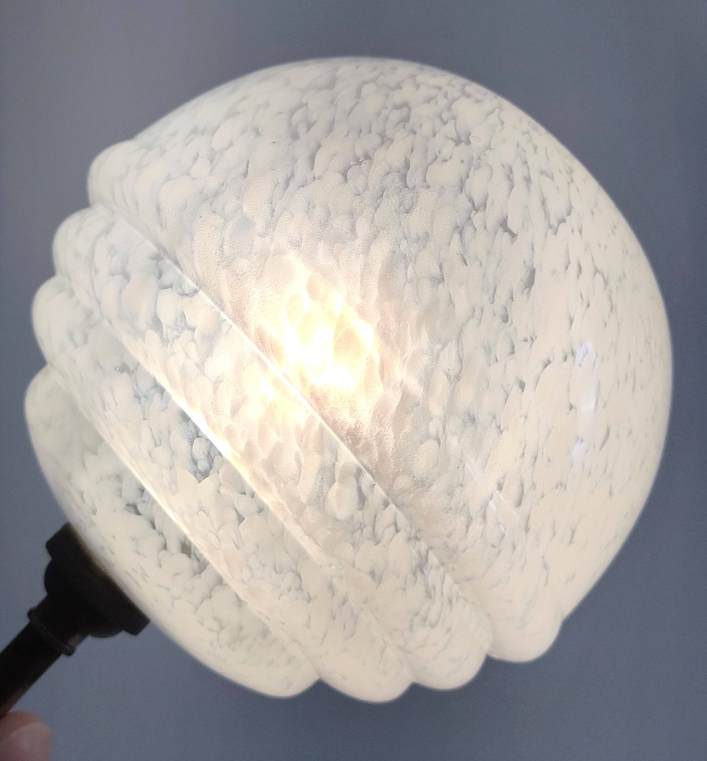Art deco wall light clichy glass white brass porcelain