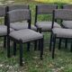 Chaises baumann vintage des années 60 tapissées. ensemble de 6 chaises anciennes estampillées bauman