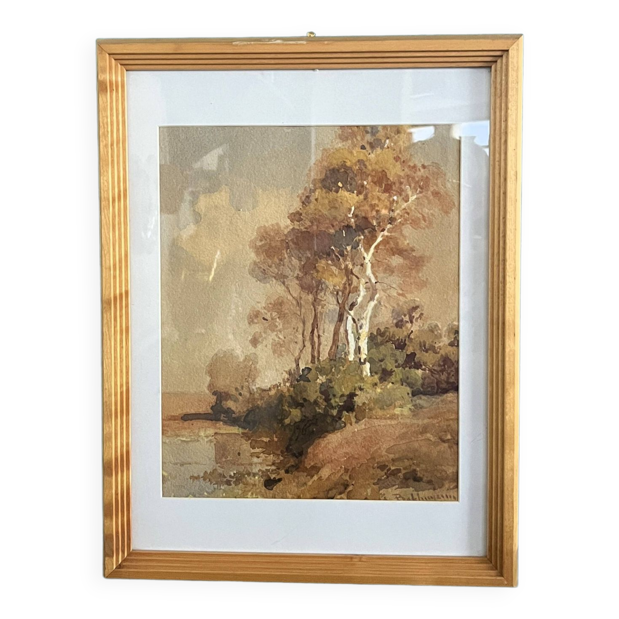 Watercolor landscape from the late 19th century, Bakhuijzen van de Sande