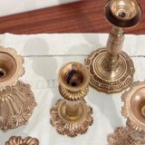 Lots of brass candle holders