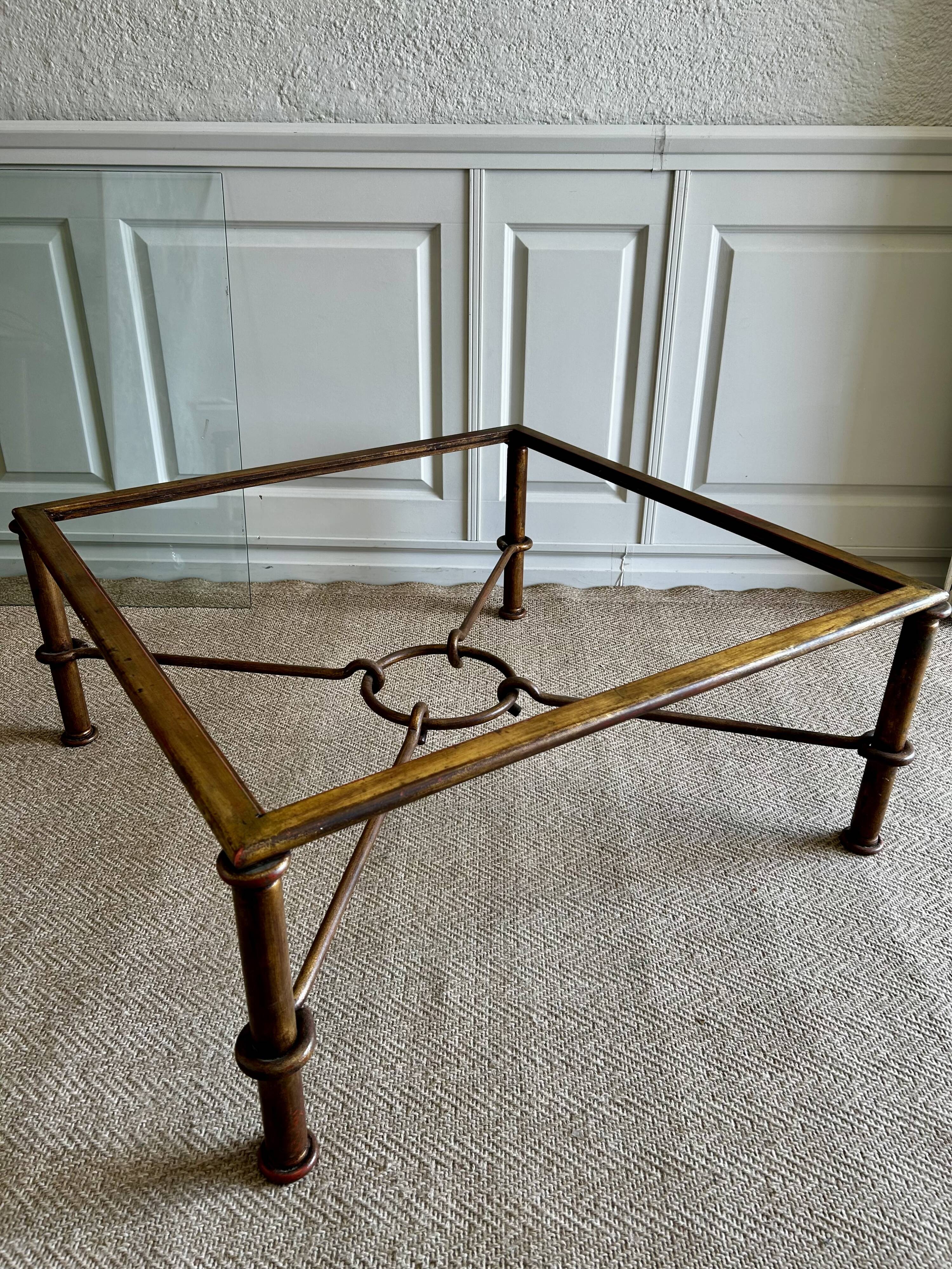 XL Gilt Coffee Table, Italy, 1970's, by Giovanni Banci for Hermes