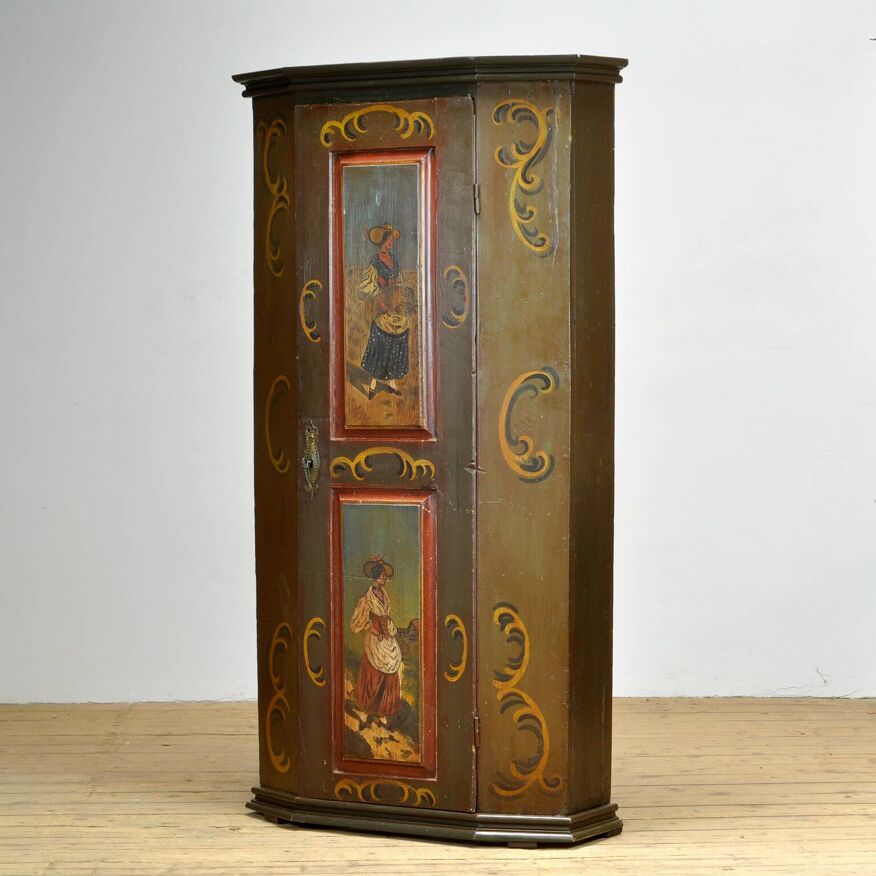 Armoire allemande peinte à la main, vers 1850 | Selency