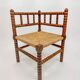 Classic vintage bobbin corner armchair