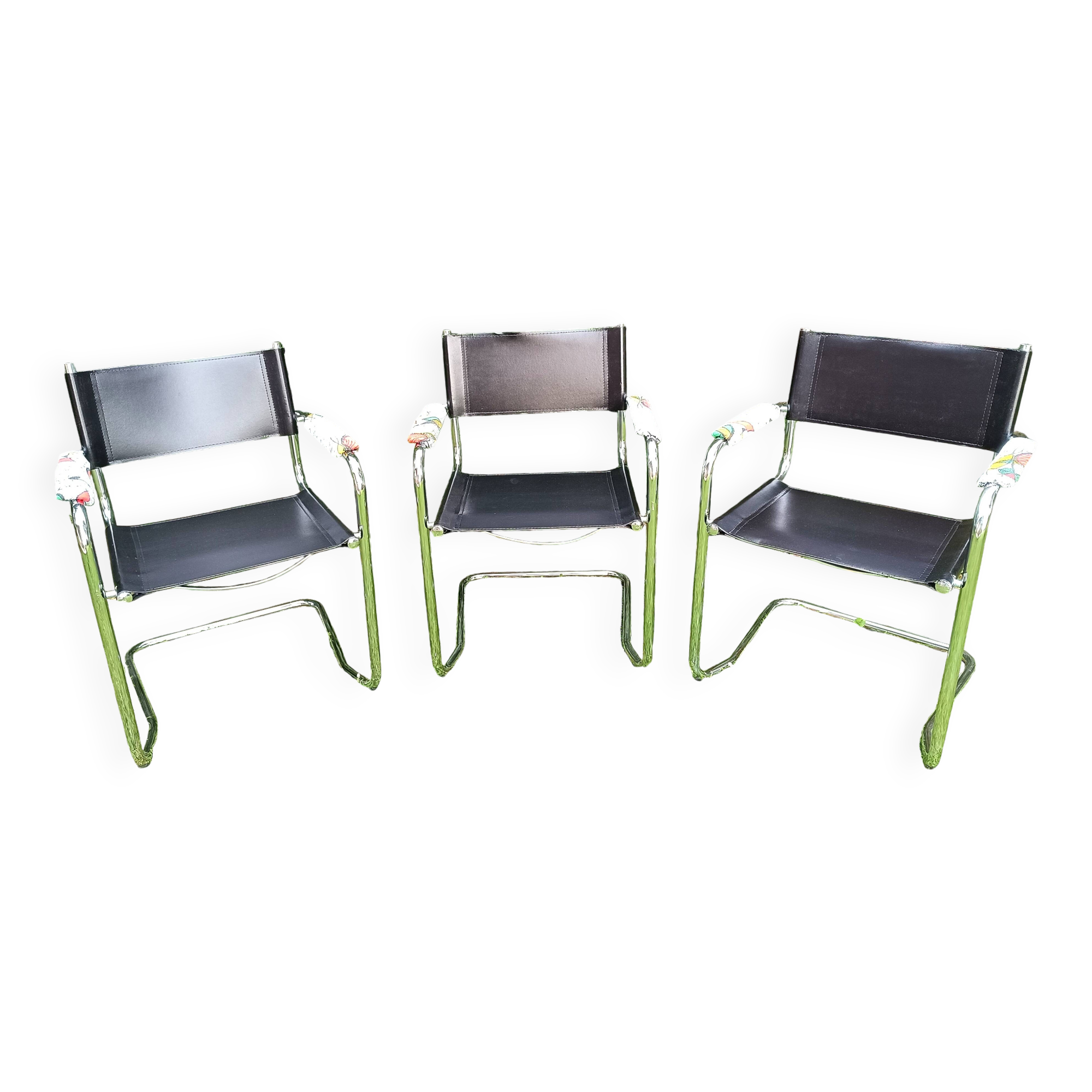 Lot de 3 fauteuils cantilever années 70