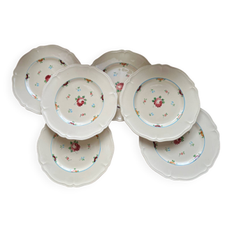 Assiettes plates faïence Longchamp Marie-Thé