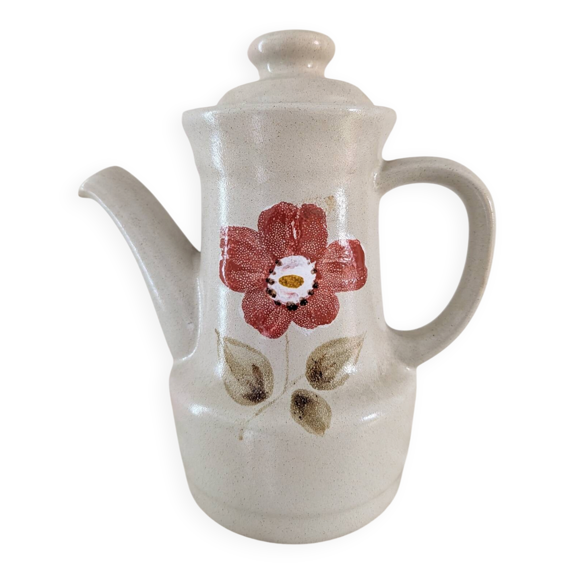 Saint-Amand Camélia coffee pot, 1970s – hand-painted