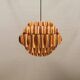 Copper colored hanging lamp. designed by thorsten orrling sweden