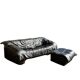 Flou Flou sofa in full grain black leather, Ligne Roset, De Pas, D'urbino, Lomazzi (1988)