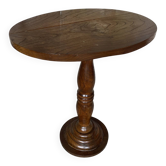 Vintage Oval Turned Wood Gueridon Table #E327