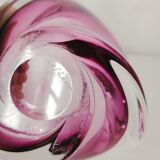 Cendrier en cristal mauve Val Saint Lambert modèle trident