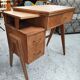Vintage 1950s side desk with tapered legs.