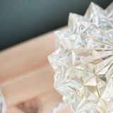 Table lamp with cut glass in the shape of a star.