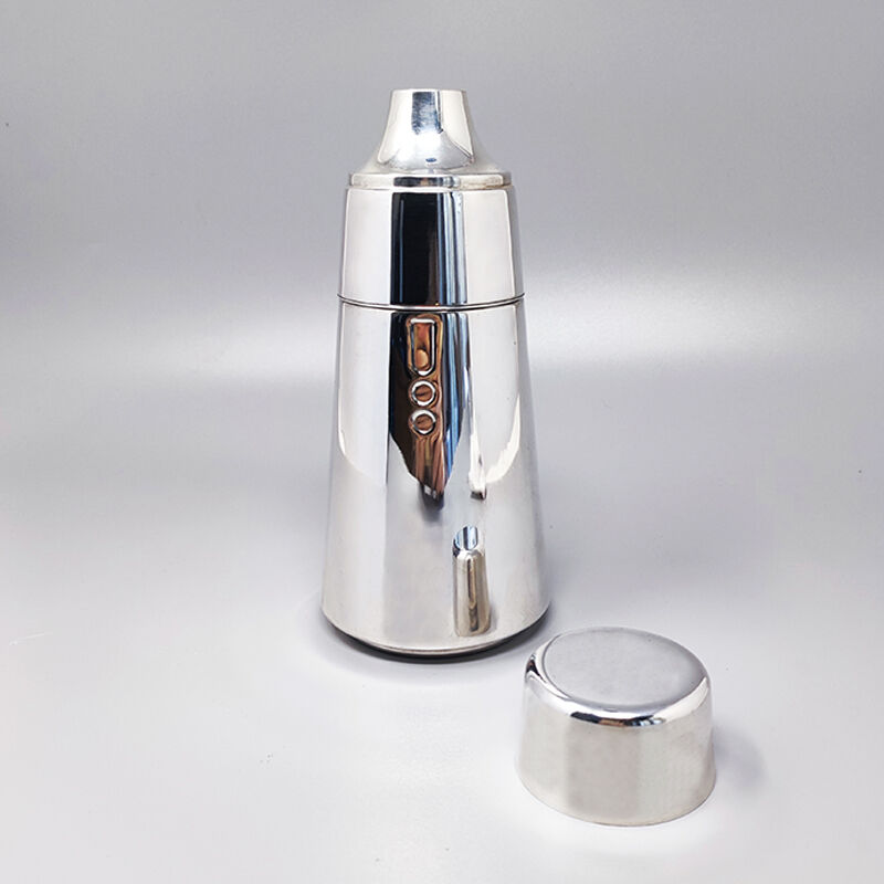 1960s astonishing cocktail shaker in silver plated by Laras, made in Italy