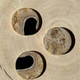 Set of 3 fossilized wood coasters (clear)