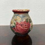 Small grease pot, foie gras pot, confit in painted glazed terracotta