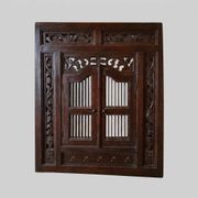 Miroir colonial en bois massif ébène 90 cm