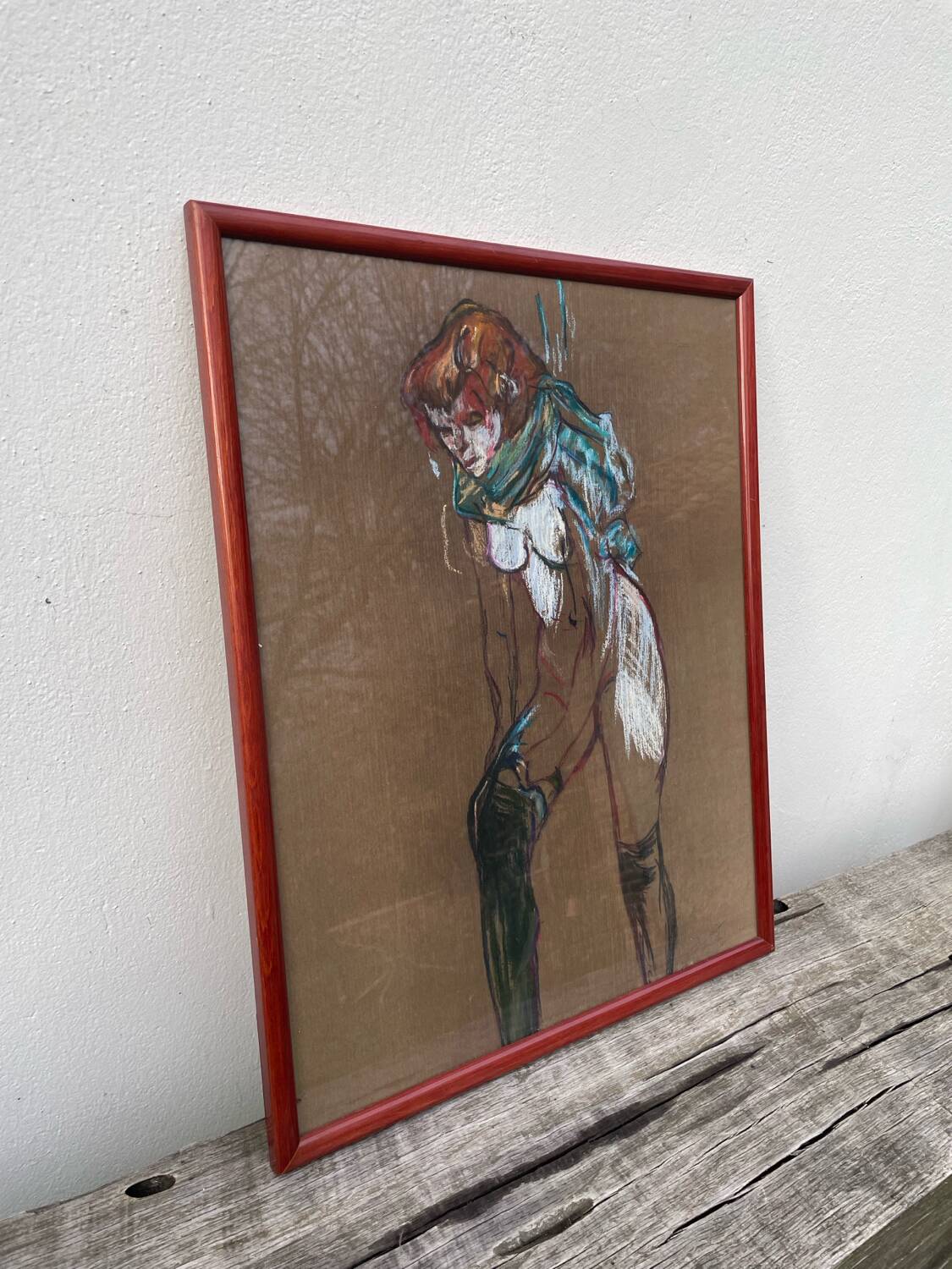 Pastel drawing of a nude