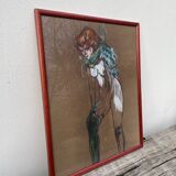 Pastel drawing of a nude
