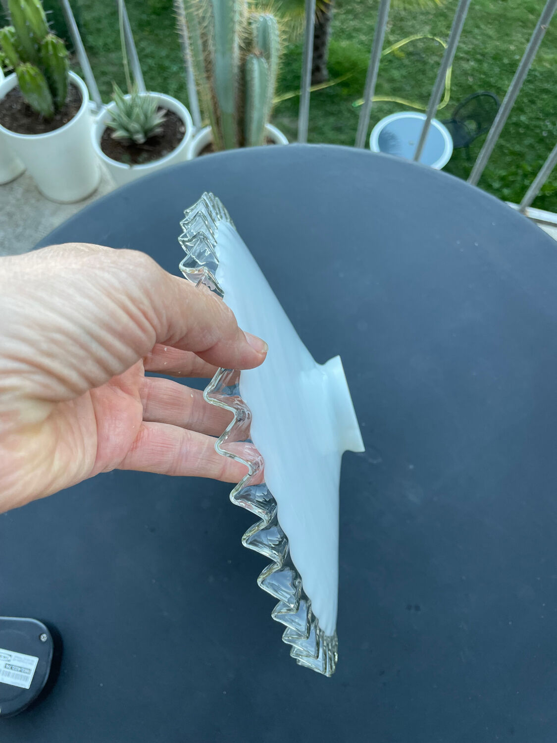 White opaline pendant light